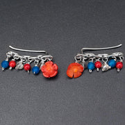 Handmade 925 sterling silver Colorful ear climbers Emmanuela - handcrafted for you