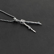 Sterling silver compass necklace for men, jewelry for him | Emmanuela®