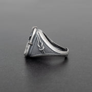 Handmade 925 sterling silver 'Compass' ring for men Emmanuela - handcrafted for you