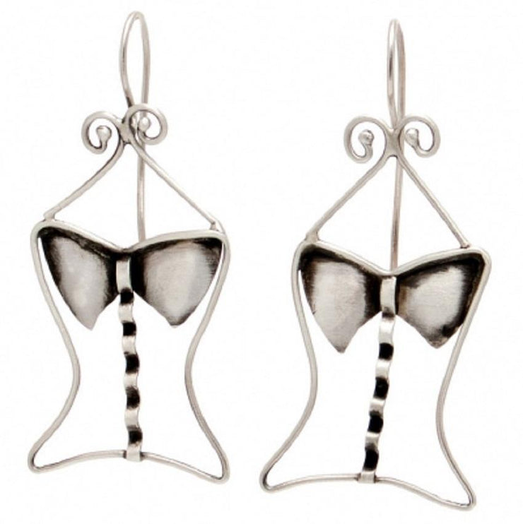 Handmade 925 sterling silver 'Corset' earrings Emmanuela - handcrafted for you