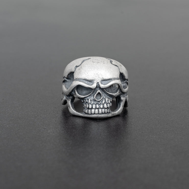 Handmade 925 sterling silver 'Cracked skull' ring for men Emmanuela - handcrafted for you