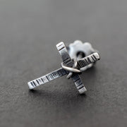 925 silver cross earring stud for men, edgy jewelry gifts | Emmanuela®