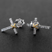 Handmade 925 sterling silver 'Cross' earrings Emmanuela - handcrafted for you