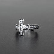 Sterling silver cross ring for men, fashion jewelry gifts by Emmanuela®