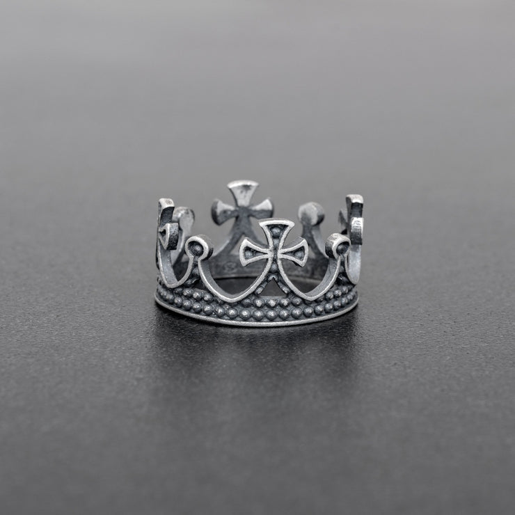 Handmade 925 sterling silver 'Crown with crosses' ring Emmanuela - handcrafted for you