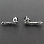 Handmade 925 sterling silver Curved bar earrings for men Emmanuela - handcrafted for you