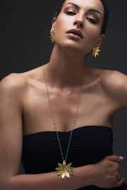 Sterling silver daisy flower necklace, boho chic jewelry by Emmanuela®