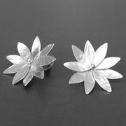 Sterling silver daisy earring studs, statement jewelry by Emmanuela®