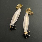 Handmade 925 sterling silver Dangle earrings with quartz Emmanuela - handcrafted for you