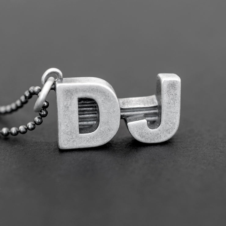 Handmade 925 sterling silver 'D.J.' necklace for men Emmanuela - handcrafted for you