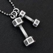 Handmade 925 sterling silver 'Dumbell' necklace for men Emmanuela - handcrafted for you
