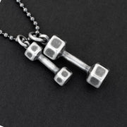 Handmade 925 sterling silver 'Dumbell' necklace for men Emmanuela - handcrafted for you