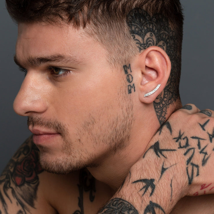 925 silver ear climber earrings for men, unusual earrings | Emmanuela®