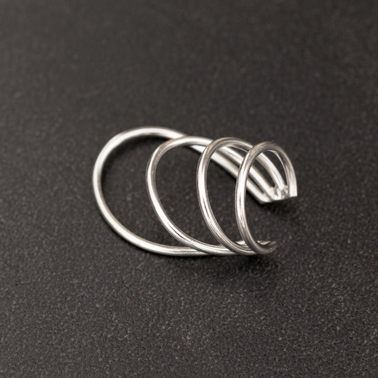 Handmade 925 sterling silver Ear cuff with 4 hoops Emmanuela - handcrafted for you