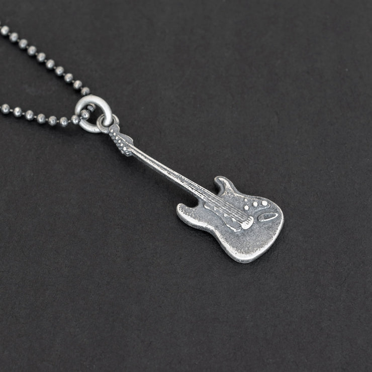 Handmade 925 sterling silver 'Electric Guitar' neclace for men Emmanuela - handcrafted for you