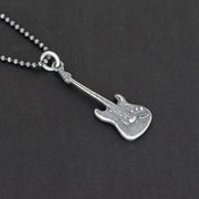 Sterling silver guitar necklace pendant for men | Emmanuela® jewelry