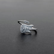 Handmade 925 sterling silver 'Electric guitar' ring Emmanuela - handcrafted for you