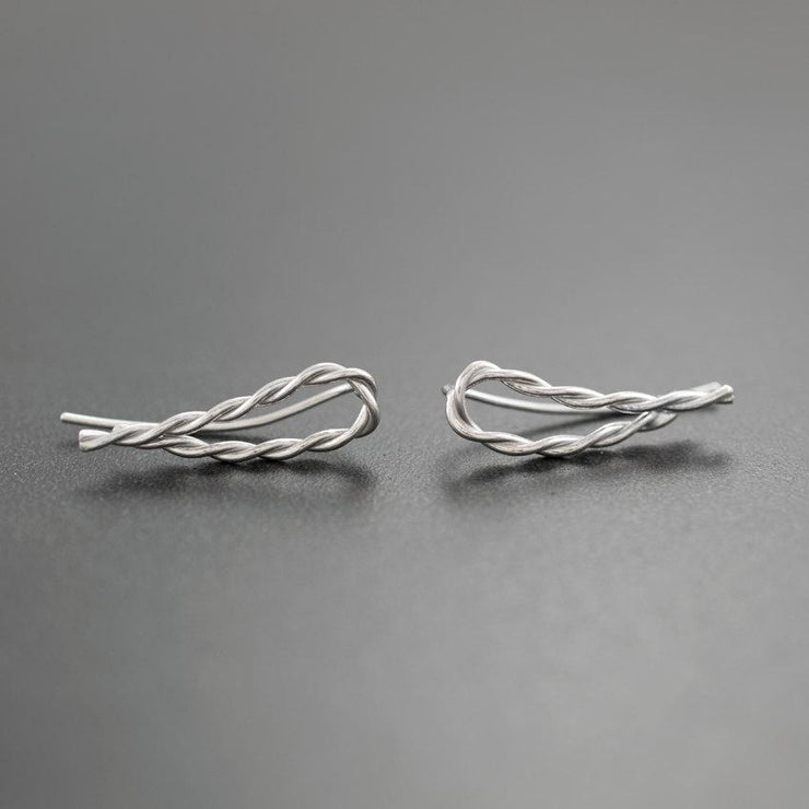 Minimalist ear climber earrings made of sterling silver | Emmanuela®