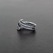 Handmade 925 sterling silver 'Feather' ring Emmanuela - handcrafted for you