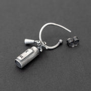 Handmade 925 sterling silver 'Fire extinguisher' earring for men Emmanuela - handcrafted for you