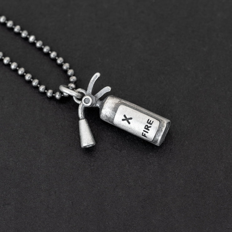 Handmade 925 sterling silver 'Fire extinguisher' necklace Emmanuela - handcrafted for you