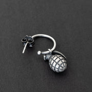 Handmade 925 sterling silver 'Grenade' earring for men Emmanuela - handcrafted for you