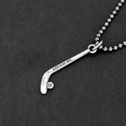 Handmade 925 sterling silver 'Hockey stick' necklace for men Emmanuela - handcrafted for you