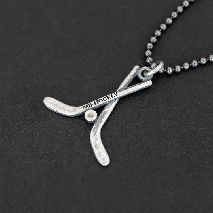 Handmade 925 sterling silver 'Hockey sticks' necklace for men Emmanuela - handcrafted for you
