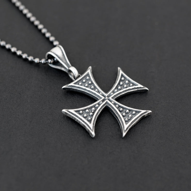 925 silver iron cross necklace for men, medieval jewelry | Emmanuela®