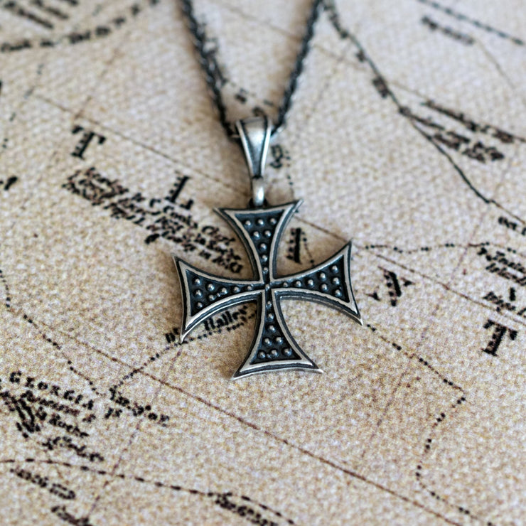 Handmade 925 sterling silver 'Iron Cross' necklace for men Emmanuela - handcrafted for you
