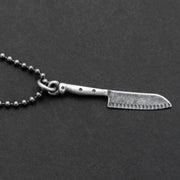 Handmade 925 sterling silver 'Knife' necklace for men Emmanuela - handcrafted for you