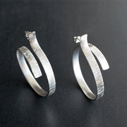 Handmade 925 sterling silver Large hoop earrings Emmanuela - handcrafted for you