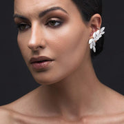 Big statement sterling silver leaves ear cuff earring | Emmanuela®