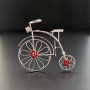 Handmade 925 sterling silver Large vintage 'bicycle' brooch Emmanuela - handcrafted for you