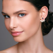 Sterling silver ear jacket earrings with pearl studs | Emmanuela® jewelry