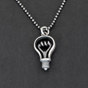 Handmade 925 sterling silver 'Light bulb' necklace for men Emmanuela - handcrafted for you