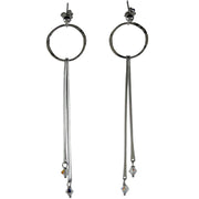 Handmade 925 sterling silver Long double bar earrings Emmanuela - handcrafted for you