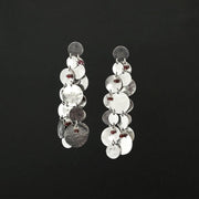 Handmade 925 sterling silver Long earrings with disks Emmanuela - handcrafted for you