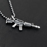 Handmade 925 sterling silver 'Machine gun' necklace for men Emmanuela - handcrafted for you