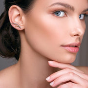 Minimalist ear climber earrings, everyday earring jewelry | Emmanuela®
