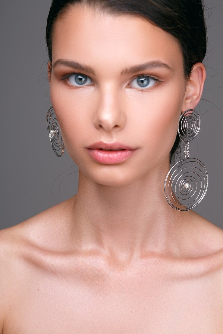 Handmade 925 sterling silver Mismached spiral earrings Emmanuela - handcrafted for you
