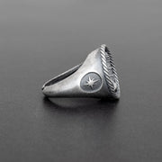 Handmade 925 sterling silver Nautical ring for men Emmanuela - handcrafted for you
