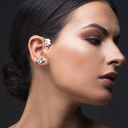 Greek style sterling silver olive leaves ear cuff earring | Emmanuela®
