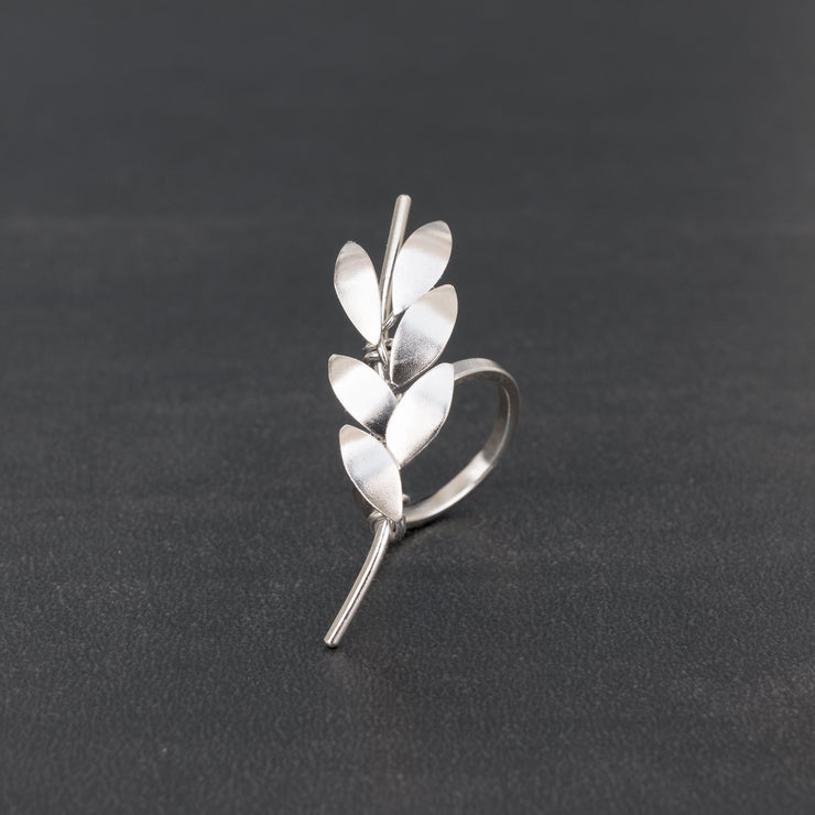 Handmade 925 sterling silver 'Olive leaves' ring Emmanuela - handcrafted for you
