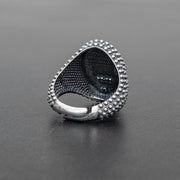 Handmade 925 sterling silver Oval ring for men Emmanuela - handcrafted for you