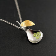 Sterling silver pear necklace pendan, cute fruit jewelry | Emmanuela®