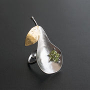 Handmade 925 sterling silver 'Pear' ring Emmanuela - handcrafted for you