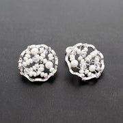Handmade 925 sterling silver Pearl earrings Emmanuela - handcrafted for you
