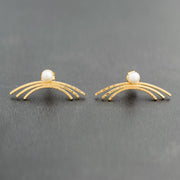 Handmade 925 sterling silver Pearl earrings with jackets Emmanuela - handcrafted for you