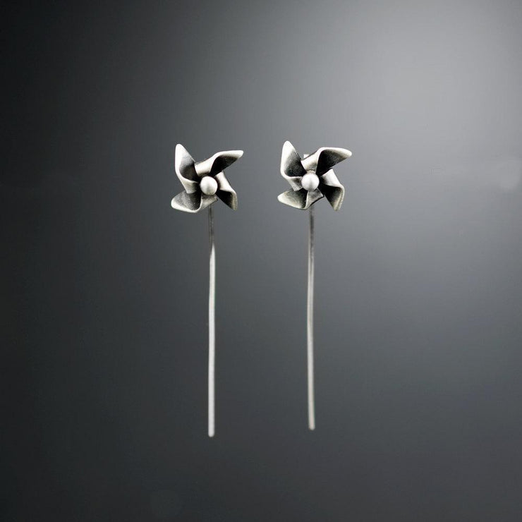Handmade 925 sterling silver Pinwheel earrings Emmanuela - handcrafted for you